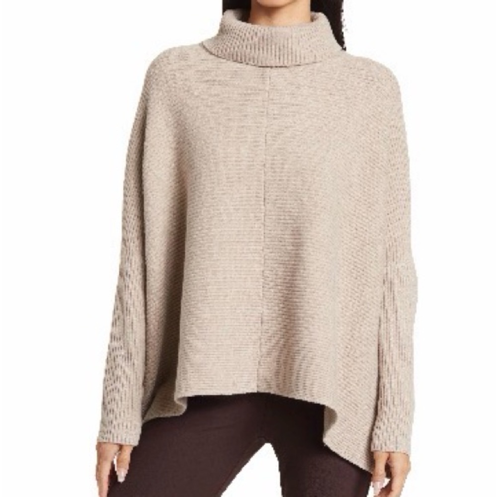 Sweet Romeo Taupe Beige Cowl Neck Loose Fit Sweater